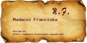Madacsi Franciska névjegykártya